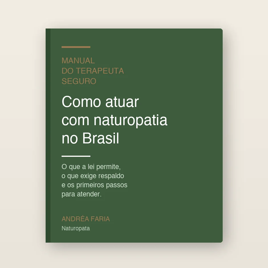 Capa do Manual do Terapeuta Seguro, como atuar com naturopatia no Brasil
